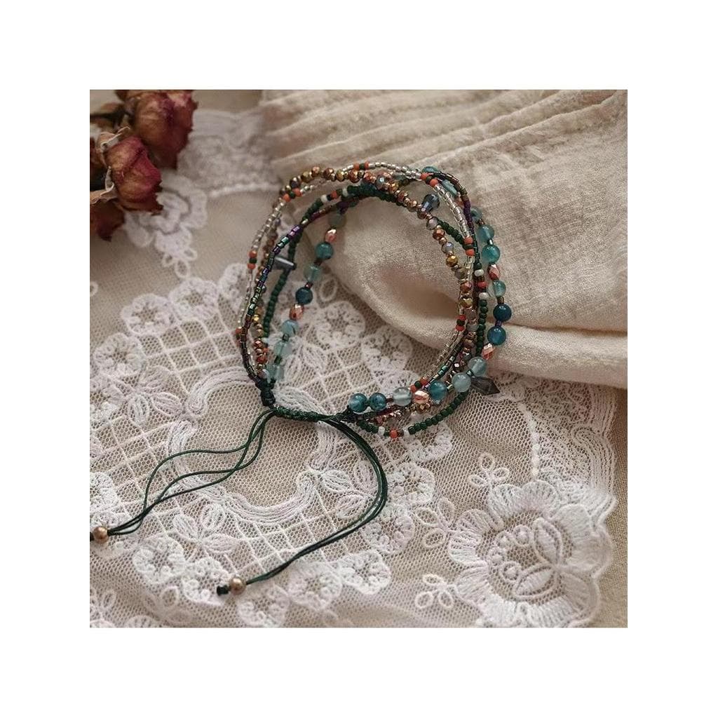 Pulseira de contas empilhadas feminina simples ins nicho Design bonito mão jóias High-End sentir estilo legal pulseira c