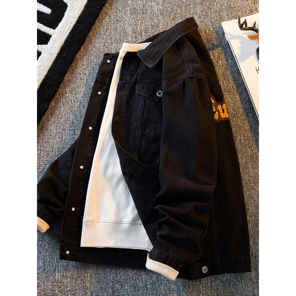 HPCP Japonês Retro Bordado Jaqueta Jeans Masculino Ruffian Bonito Primavera Outono High-End Street Wear Jaqueta Jeans Ca