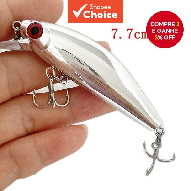 Isca De Minhoca Afundando 11g/77mm Equipamento De Pesca Artificial Banhado A Prata Crankbait