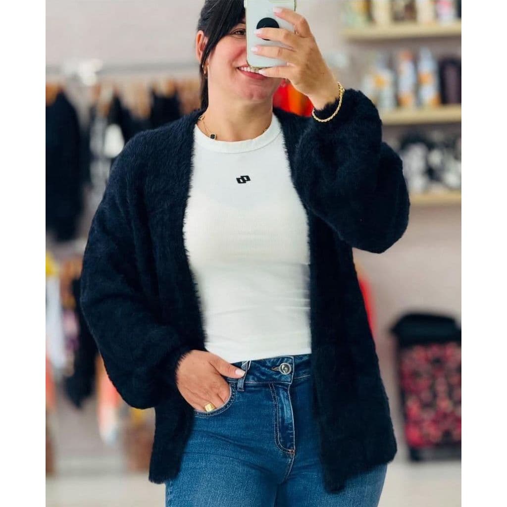 Casaco Feminino Cardigan Inspiração da Farm Inverno 2026