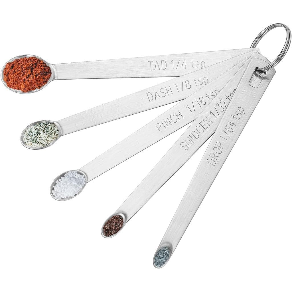 Conjunto de 5 Colheres Medidoras Pequenas - Colheres Medidoras Minúsculas de Aço Inoxidável Cuttte para Cozinhar e Assar