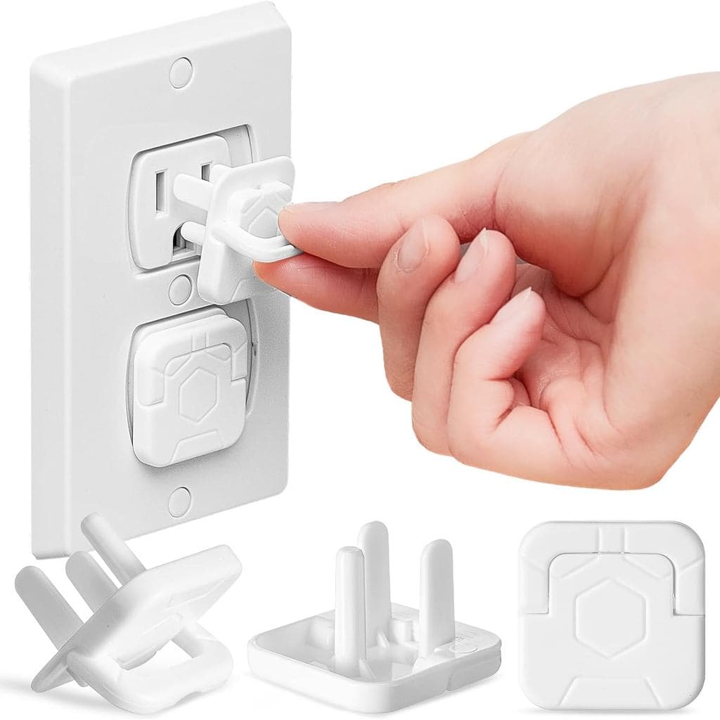 Thyle 100 Peças Protetores de Tomadas para Crianças, Kit de Proteção para Tomadas Elétricas de 3 Pinos dos EUA, Fácil In