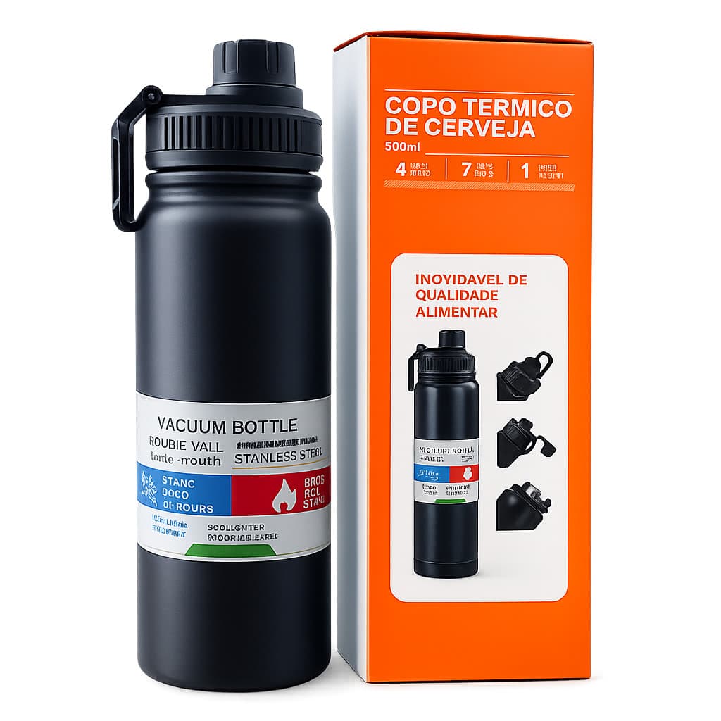Garrafa Térmica Aço Inox 800ml Modelos Sortidos ST3712