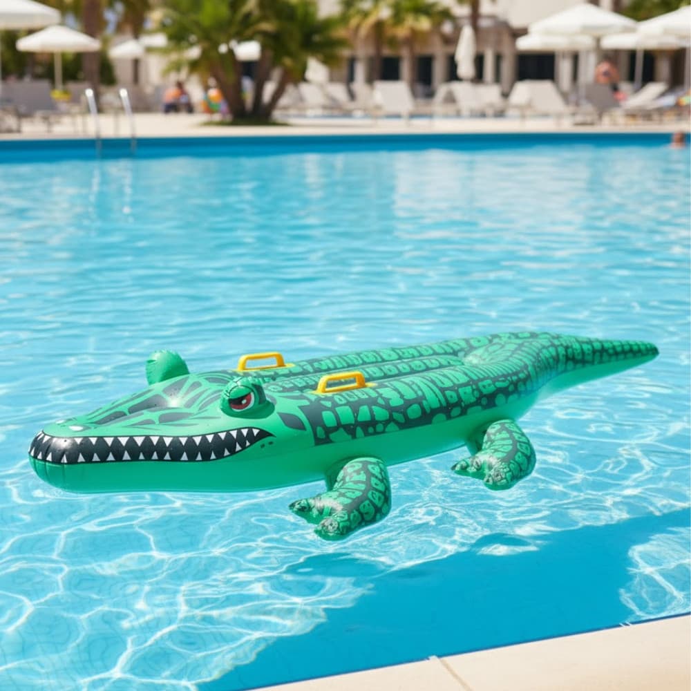 Boia inflável De Jacaré Para Adulto e Infantil Brinquedos Para piscina Com Alças Resistente