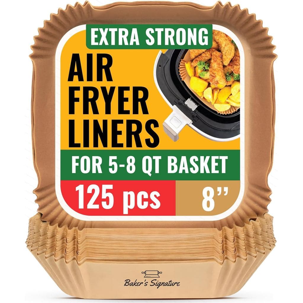 Forros de Papel para Air Fryer, 125 Unidades de Forros Descartáveis para Air Fryer, Antiaderentes e à Prova de Óleo para