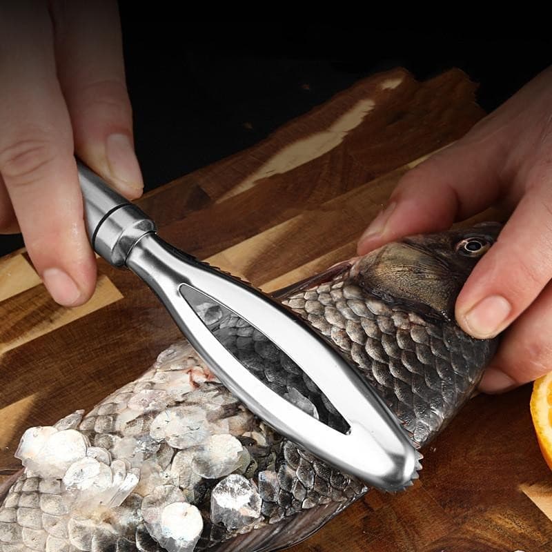 Escova De Pele De Peixe Raspagem Escala Ralador De Sucata 304 Aço Inoxidável Desmontagem Rápida Faca Limpeza Peeling Fer