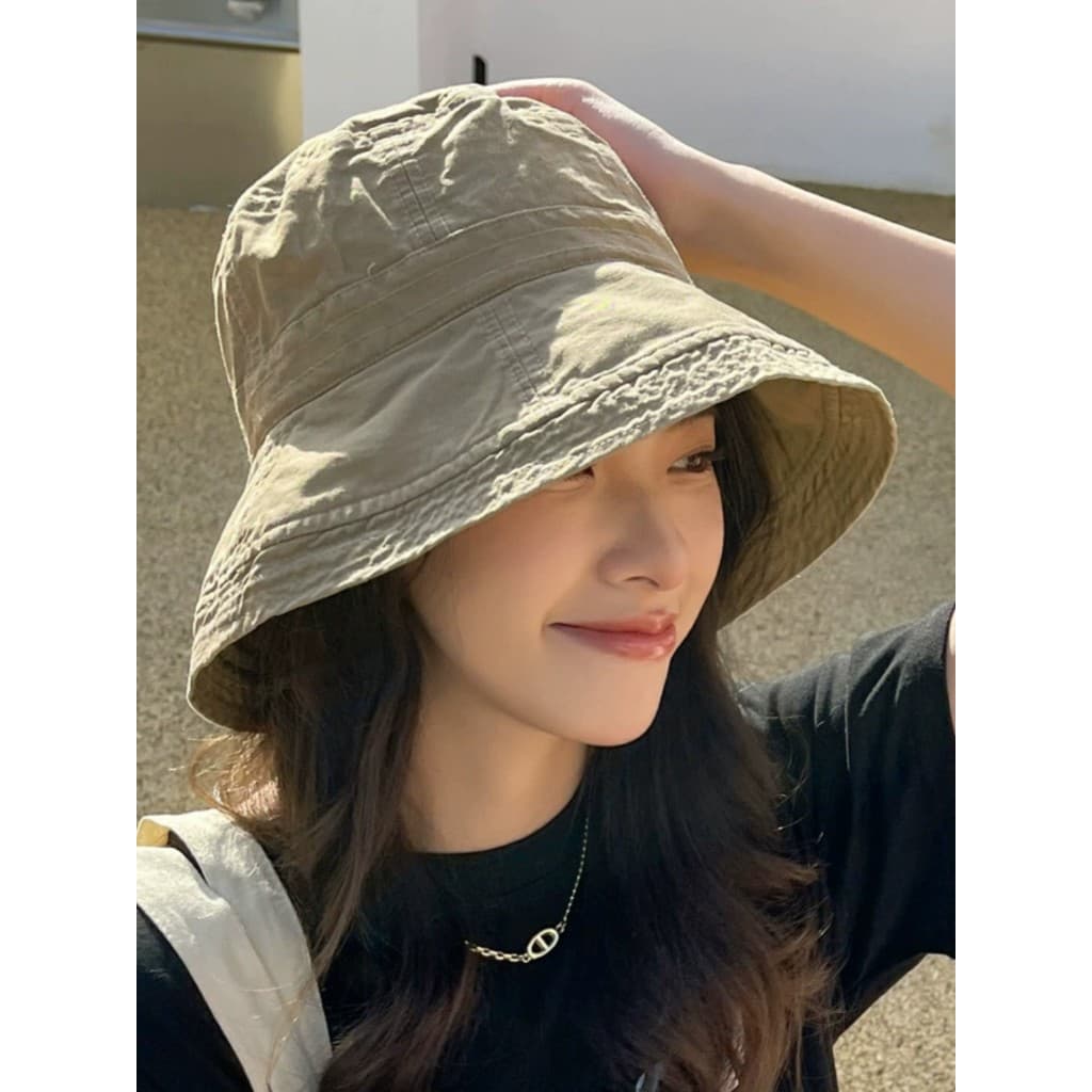 Chapéu balde feminino primavera outono protetor solar chapéu de sol Casual grande borda chapéu masculino verão dobrável