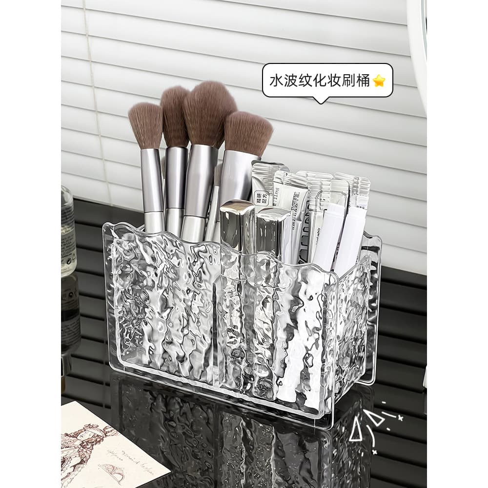 Tubo de armazenamento de pincel de maquiagem, cômoda de mesa de grande capacidade, batom acrílico transparente, cuidados