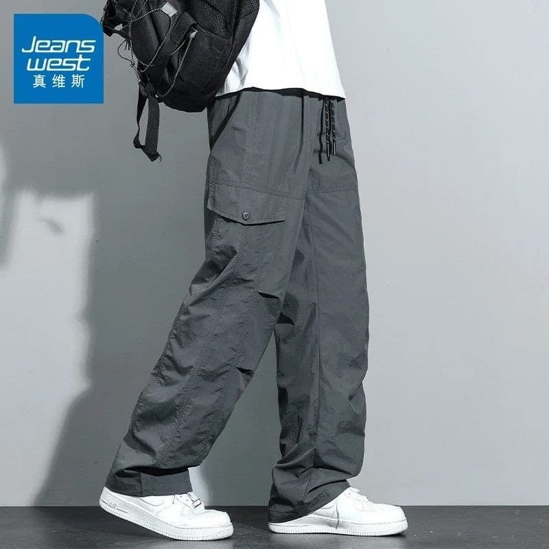 Zhenweisi macacão de seda gelo meninos estilo fino Street Wear solto confortável secagem rápida All-Match em linha reta