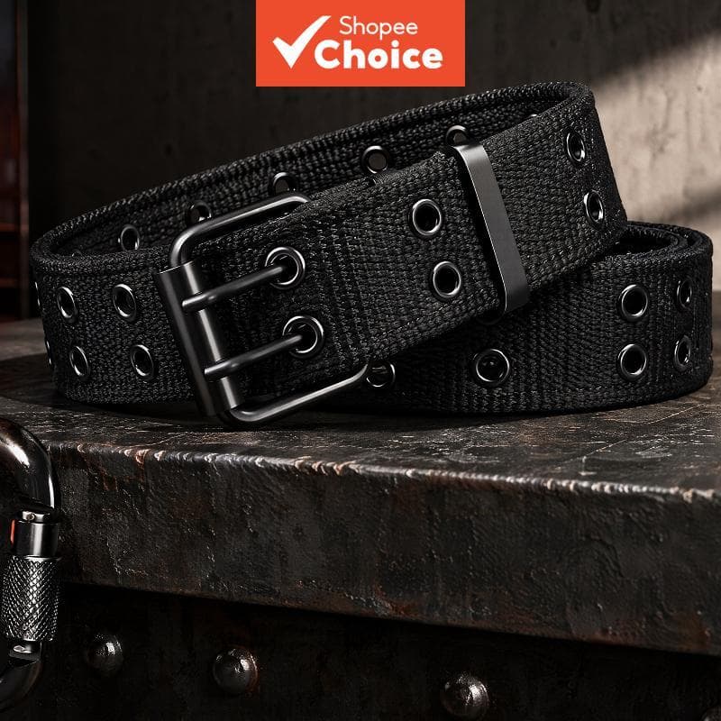 1pc cinto masculino com fivela de pino de dois furos, para esportes ao ar livre, adequado para homens e mulheres