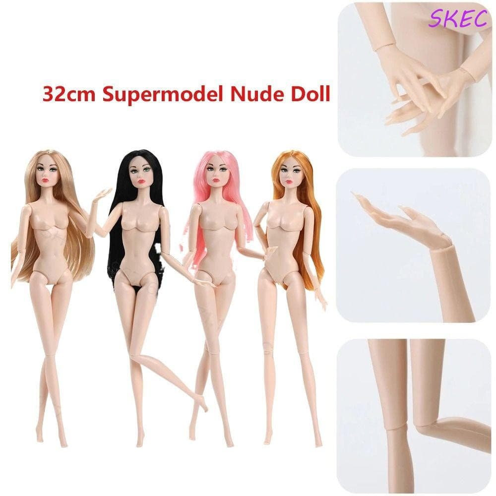 SKEC DIY Dress Up Toy , Tendência Maquiagem Articulações Móveis Supermodelo Boneca Nu , Com Cabelo 1/6 BJD Figura Corpo