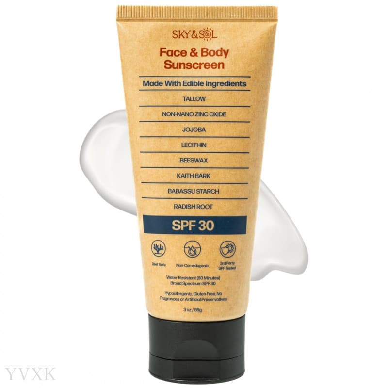Sky and Sol Protetor Solar Mineral Natural SPF 30 3 oz: Sebo Natural e Óxido de Zinco, Seguro para os Recifes, Resistent