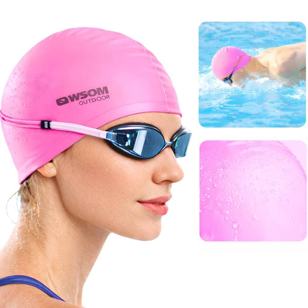 Touca de Natação Silicone Rosa