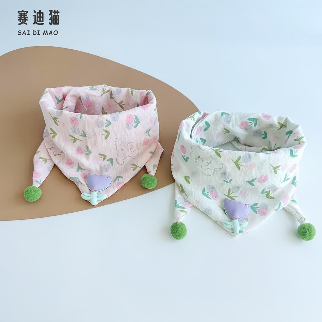 Crianças cachecol primavera outono fino Saliva cachecol bebê pescoço capa proteção meninas cachecol quente triângulo cac