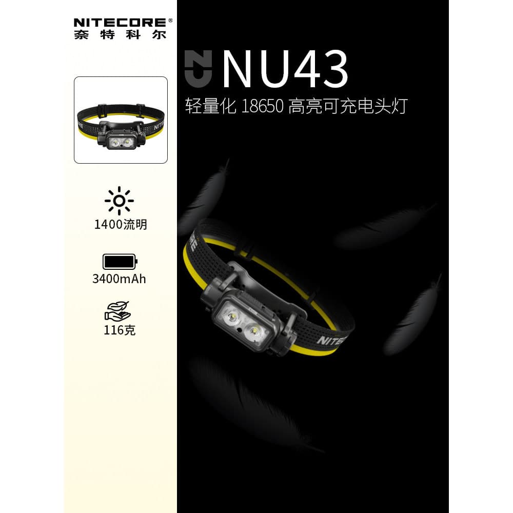 Knight Cole NU43 Luz Forte Super Brilhante Farol Caminhadas Escalada 18650 Bateria de Longa Duração Leve Luz de Trabalho