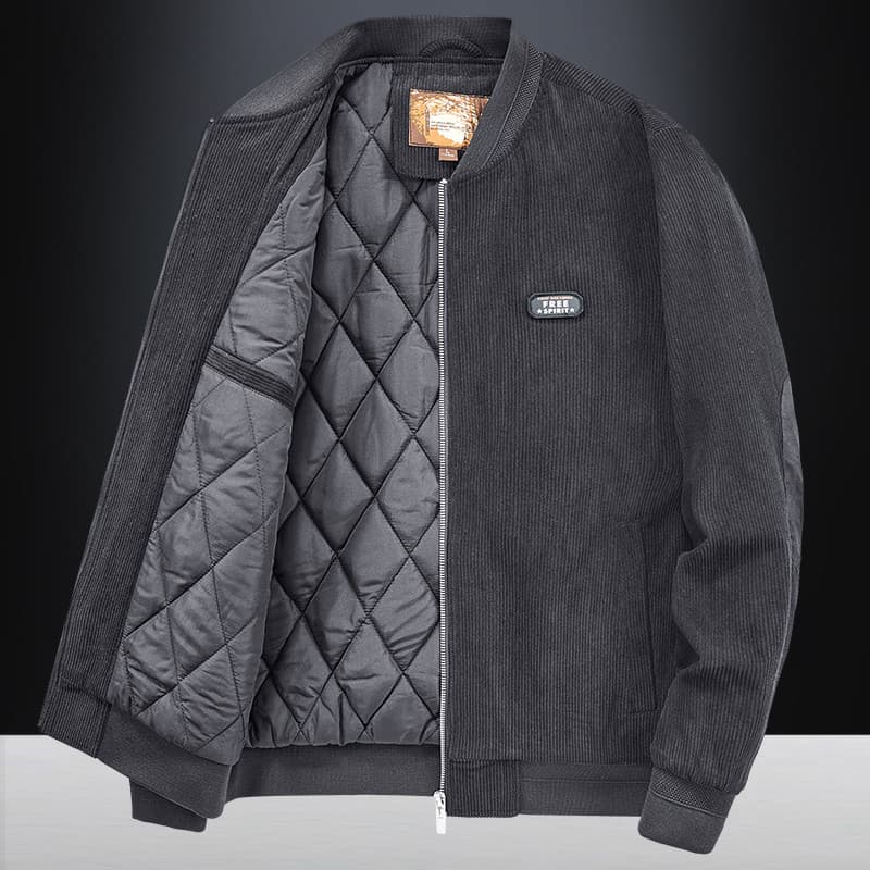 Jaqueta de veludo masculina inverno novo estilo de meia-idade jovem All-Match solto forro de lã jaqueta Casual Base supe