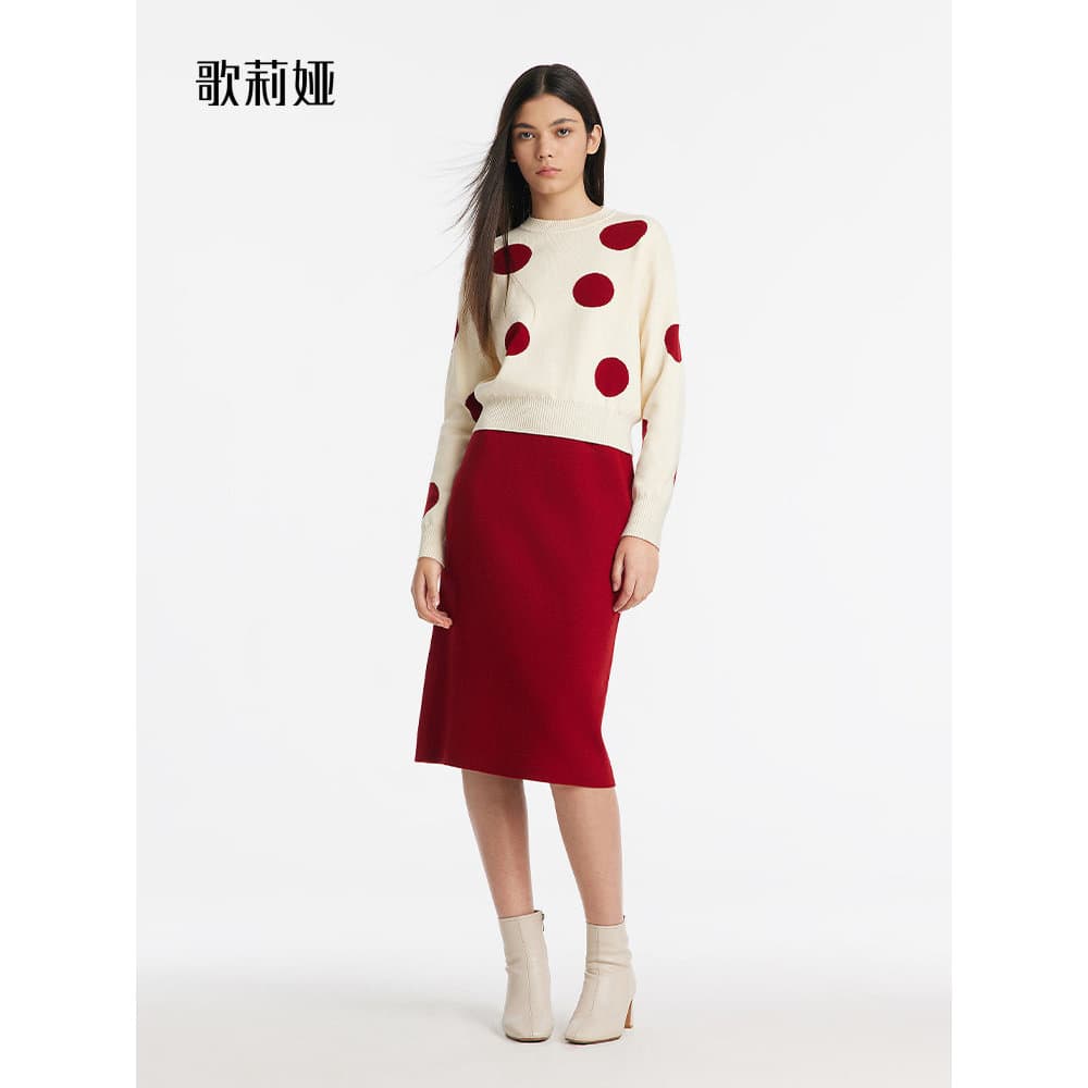 Goliath terno vermelho feminino outono inverno Benming ano terno de duas peças usar High-End Trobe de ano novo reduzindo