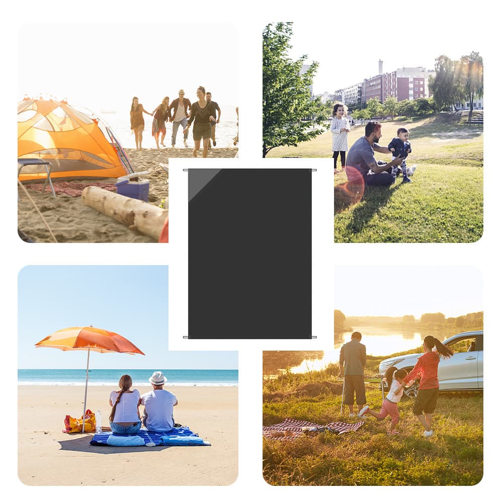 Tapete de acampamento ultraleve resistente à água com bolso triangular, cobertor de piquenique de praia sem areia à