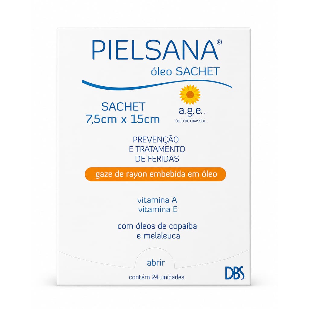 Curativo Gaze Rayon Pielsana c/ oleo DBS 7,5x15cm Caixa com 24 unidades