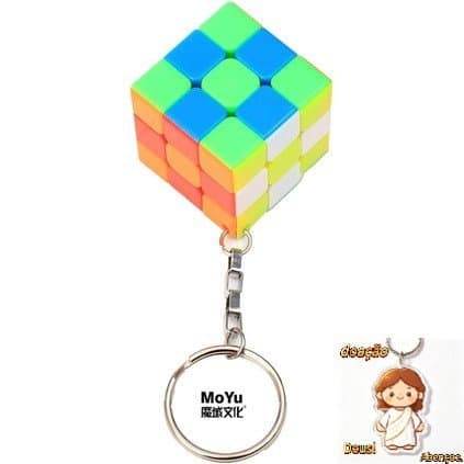 Moyu mini 3x3 chaveiro Cube Keyring Magic Cube stickerless cubo de velocidade brilhante