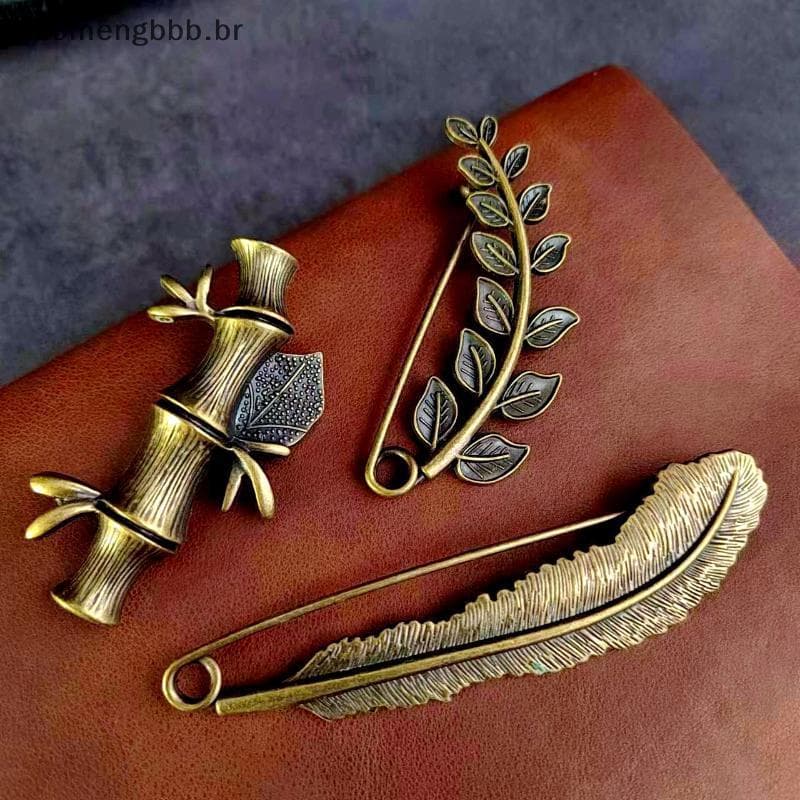 [yaobb] Nova Moda Broches Grandes Decoração De Penas De Galho Broche De Bronze Vintage Suéter Cachecol Bule Cardigã Tern