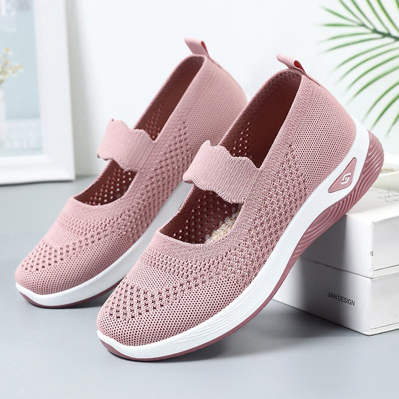 Calçados esportivos femininos sapatos sociais femininos sapatos mãe respirável confortável