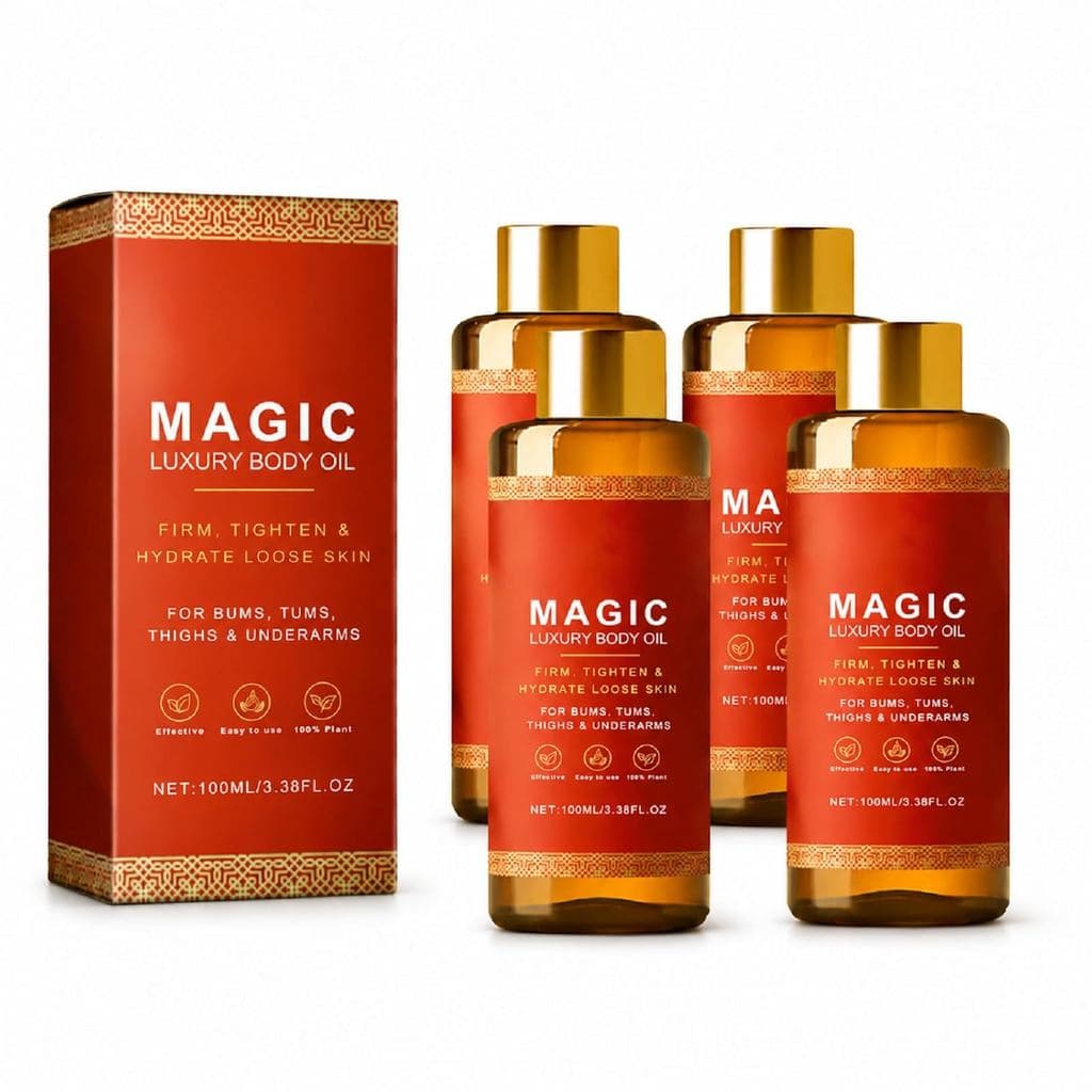 MagicLuxuryBodyOilforwomen, 3.38 fl ounces Óleo Corporal Hidratante de Seda para Pele Seca, Cuidado Nutritivo com Óleos