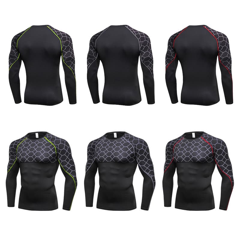 Roupas de Fitness de manga comprida calças esportivas masculinas de alta elasticidade respirável roupas de secagem rápid
