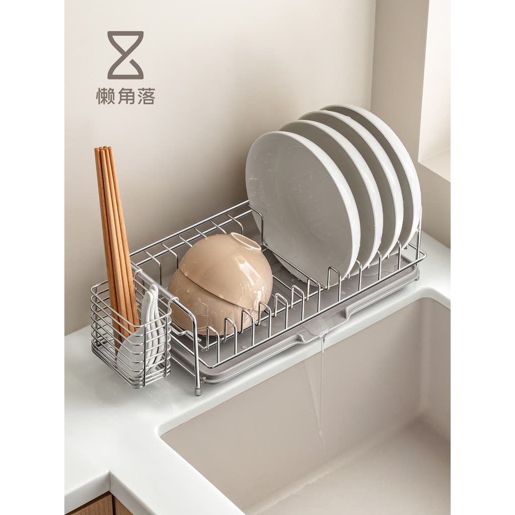 Canto preguiçoso de aço inoxidável dreno rack prato rack armazenamento multifuncional cesta drenagem prato rack cozinha