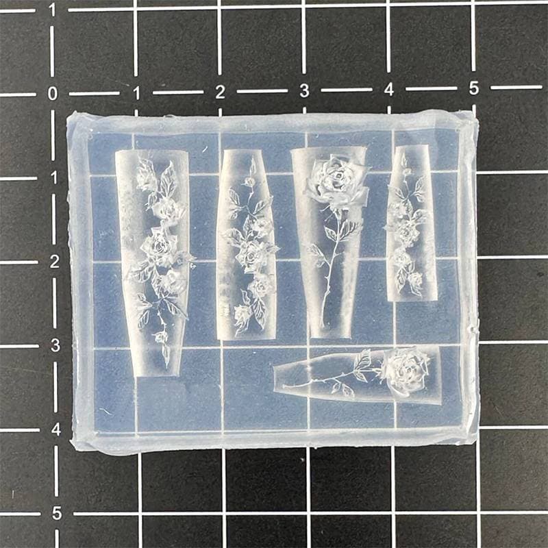 Moldes Flexíveis De Silicone Para Arte Em Unhas Criam Charme De Flor Rosa Design Profissional E Fabricação De Joias