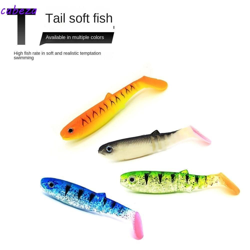 CABEZA 5 Pcs Wobblers De Cauda Em T , Isca De Silicone Artificial , Pesca De Minhoca 8 Cm/6g Pike