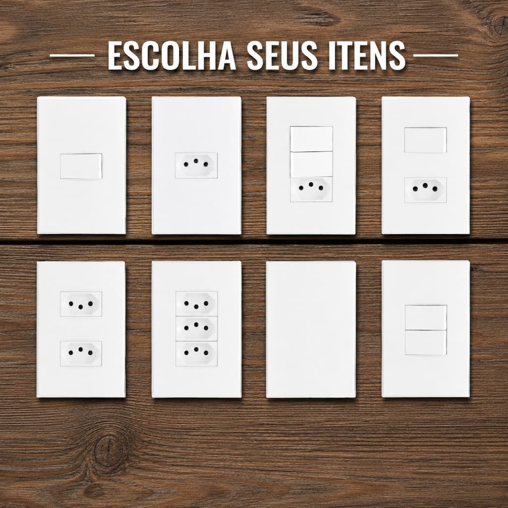 Monte sua Tomada, Interruptor, Tomada 10a E 20a, Tomada Dupla -Barato- Linha Apoio Lissê!