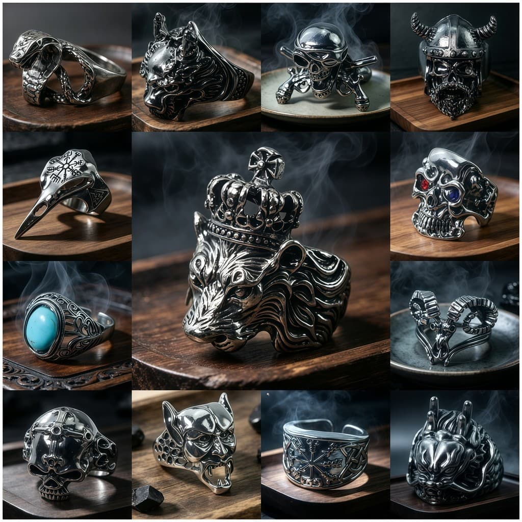 Anel de moda dominador masculino crânio dragão Retro Punk único anel exclusivo masculino feminino anel NC1G