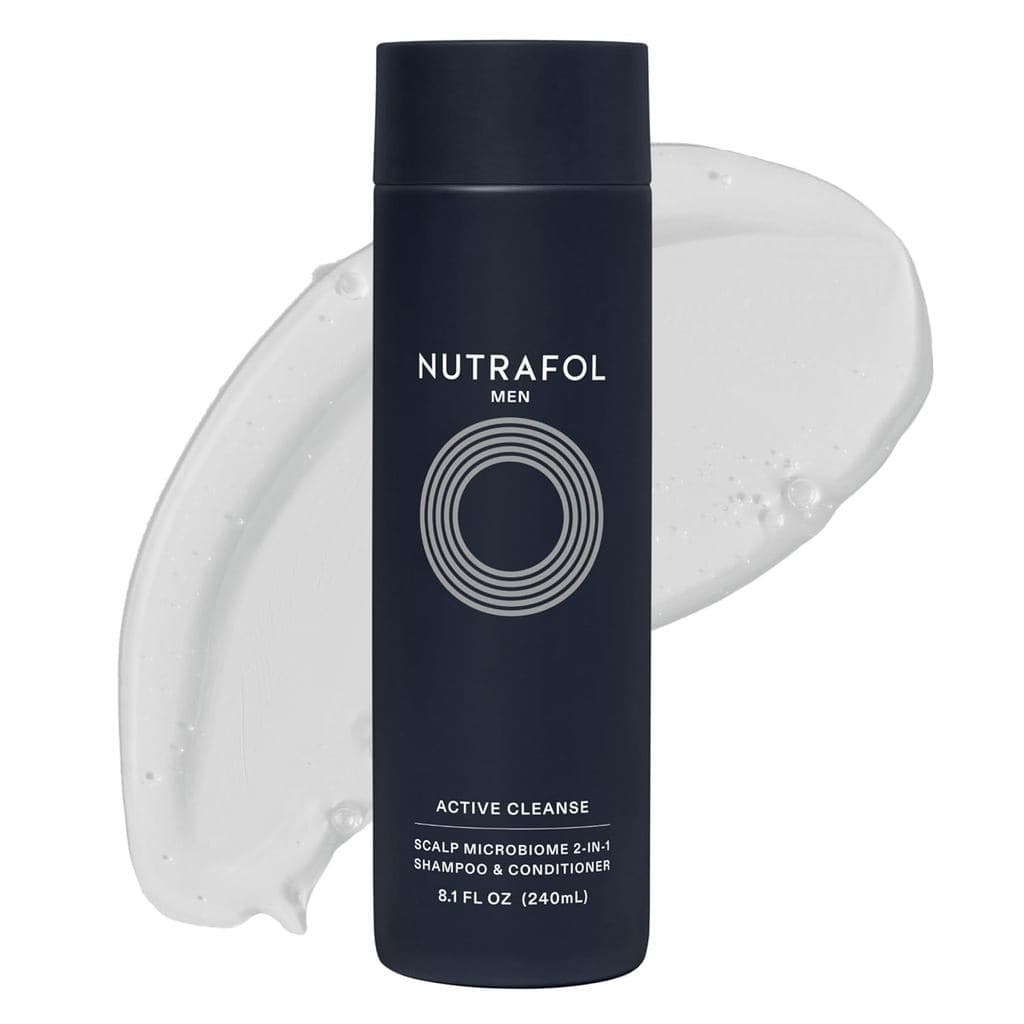 Shampoo e Condicionador 2 em 1 Nutrafol para Homens, Limpa, Hidrata, Desobstrui os Poros, Melhora o Volume e a Força do