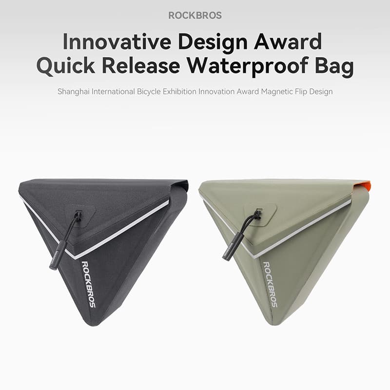 ROCKBROS Bike Bolsa 0.6L Portátil De Liberação Rápida Magnética À Prova D'água Cauda Triângulo