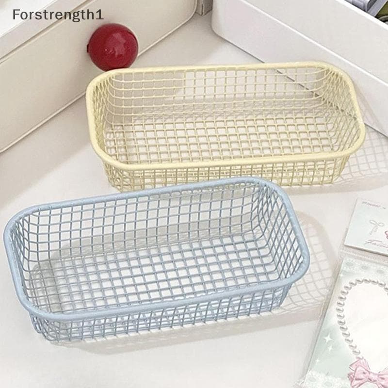 Forforce1 Cesta De Armazenamento De Mesa INS Metal Diversos Organizador Photocard Caso Escritório Papelaria Suprimentos