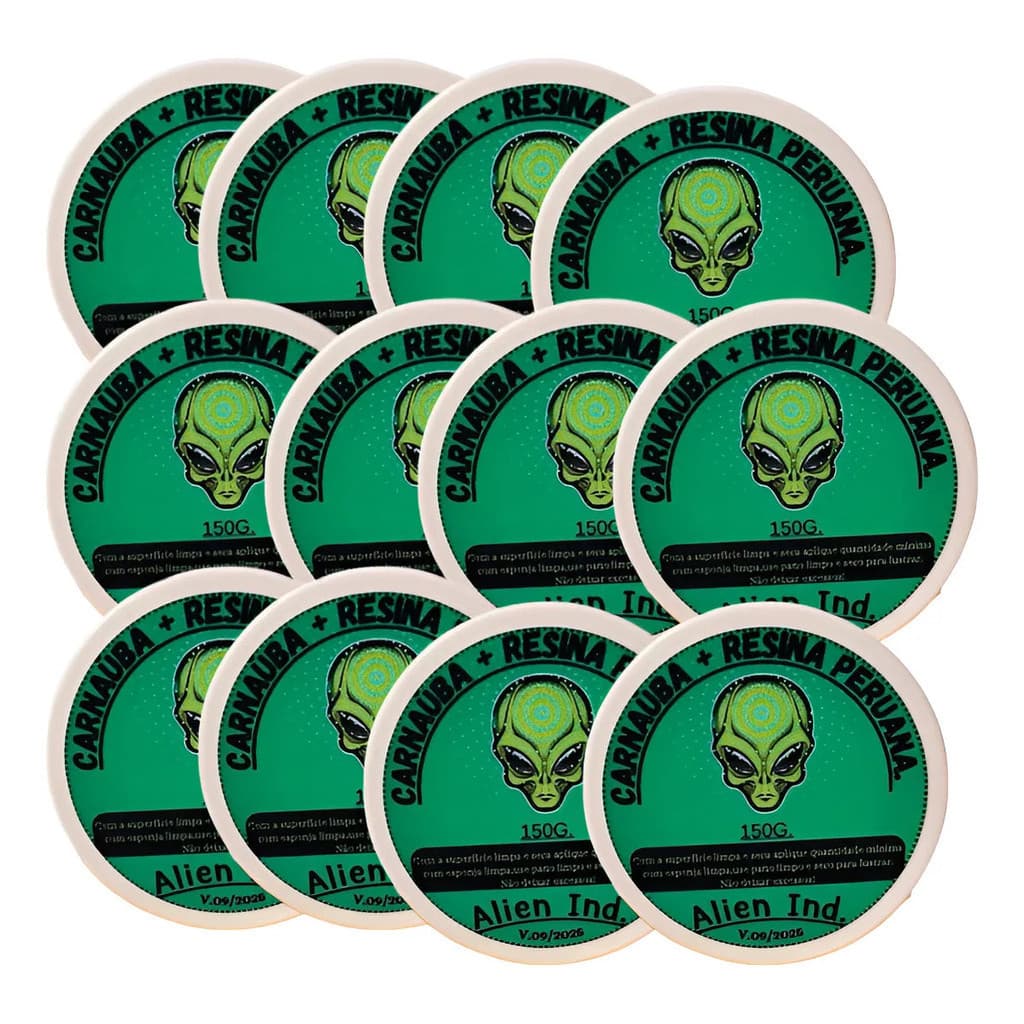Kit 12 Ceras Polimento Alien Riscos E Queimado Carnaúba 120g