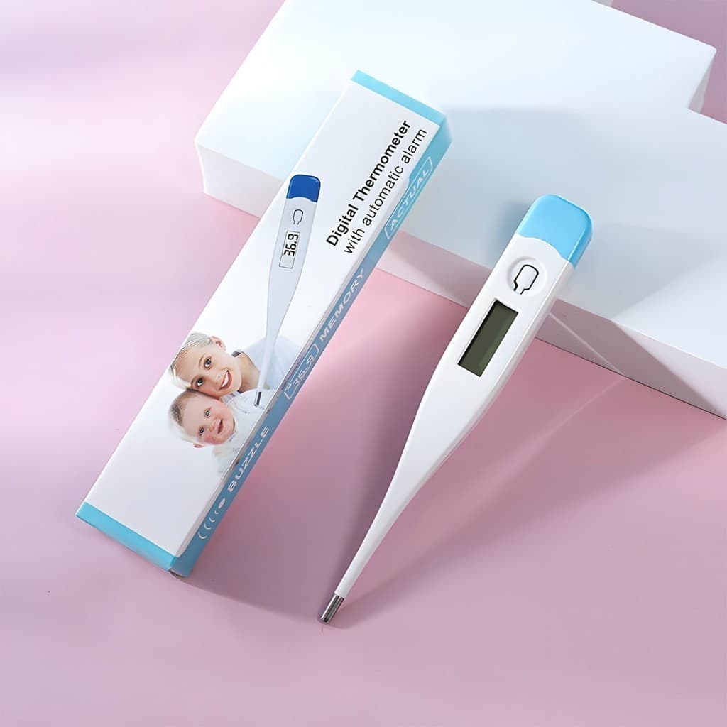 Termômetro Clínico Digital LCD Alta Precisão Leitura Rápida Axilar Oral Infantil Adulto