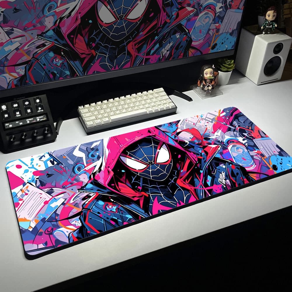 Mouse Pad Gamer 80x30cm Homem-Aranha Marvel Super Herói Tapete de Mesa Antiderrapante Fãs de Filmes de Heróis