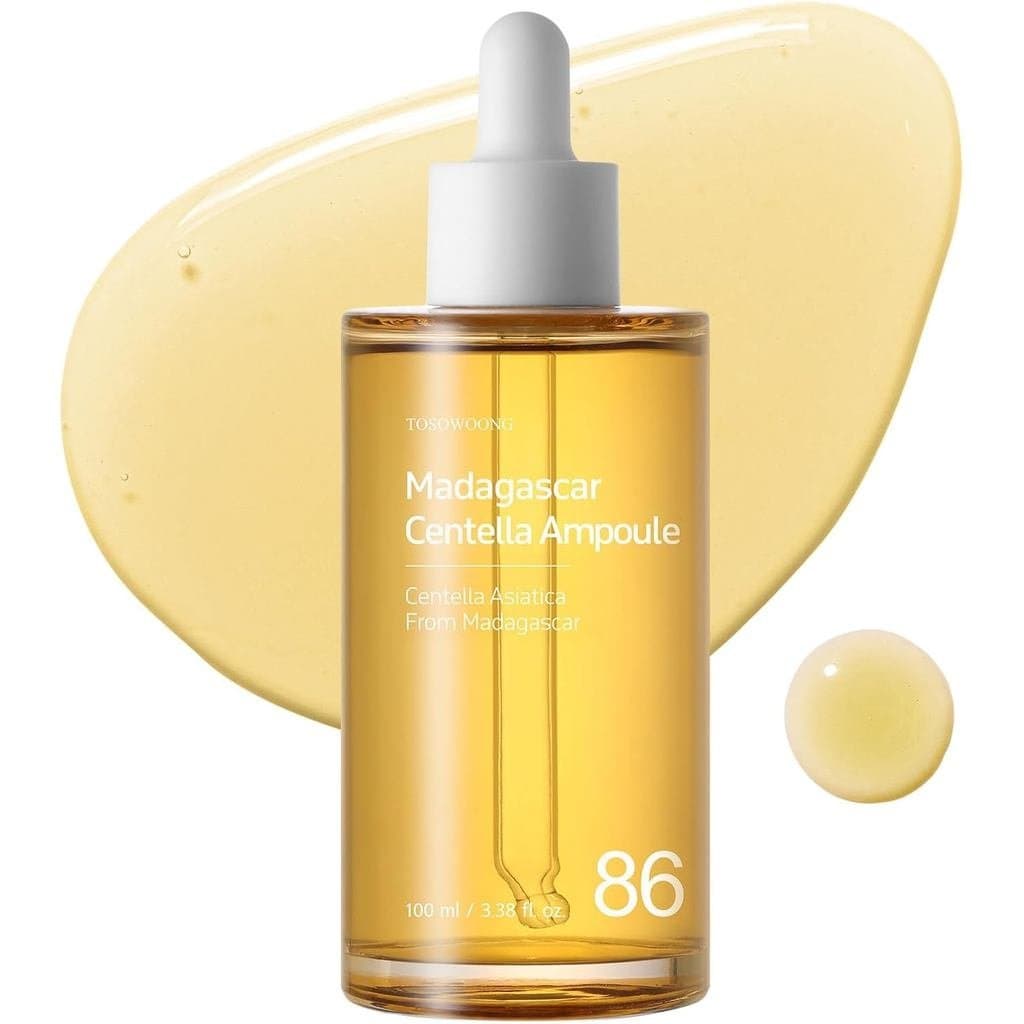 TOSOWOONG Madagascar Centella 86% Ampoule, Sérum Facial Leve com Extrato de Centella Asiática, Cuidado Diário Suave para
