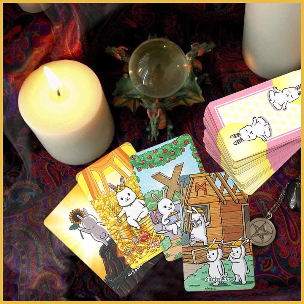 Cartas De Tarô Oráculos Baralho Misterioso Adivinhação Gordinho Bun Runa Para Meninas Jogo De Tabuleiro Haolibr