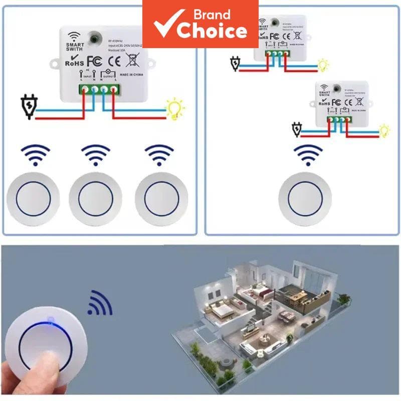 SAIMILI Interruptor Inteligente Sem Fio Para Luz Home Autoalimentado RF433 Interruptores Luzes Kit De Cinética Remota Bo