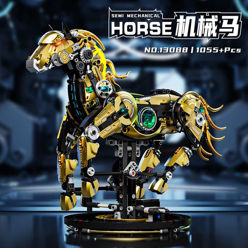 Novo produto⭐Membros de cavalo mecânico, modelo de montagem de partículas móveis, blocos de construção, brinquedos para