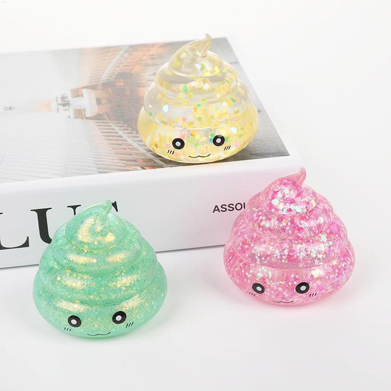 Novidade Mole Maltose Cocô Estresse Squishies Brinquedos Glitter Engraçado Estiramento Squeeze Para O Dia Dos Tolos Brin
