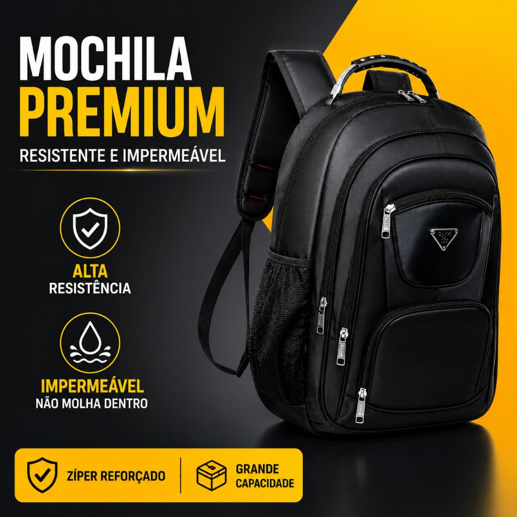 Mochila Notebook Masculina Impermeável Grande Reforçada Executiva Faculdade Trabalho Viagem Premium