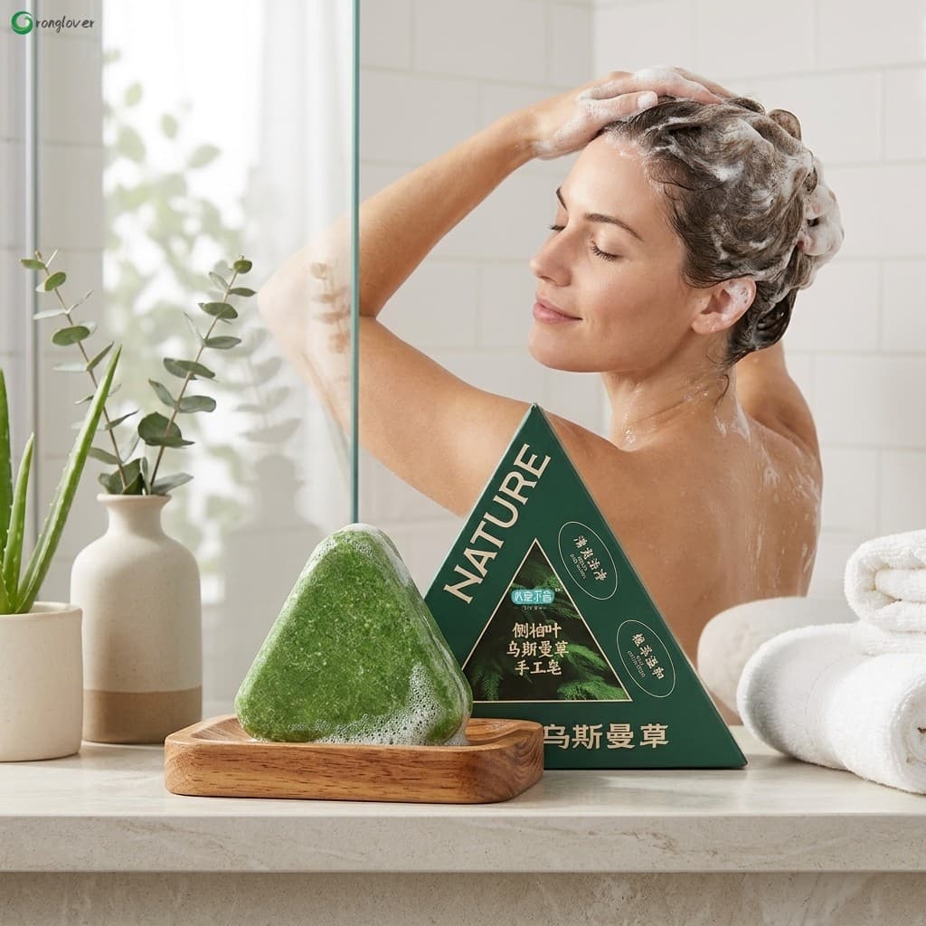 Barra De Shampoo Usman Grass Para Couro Cabeludo Oleoso E Controle De Caspa Limpador De Cabelo Diário Suave Viagens Uso