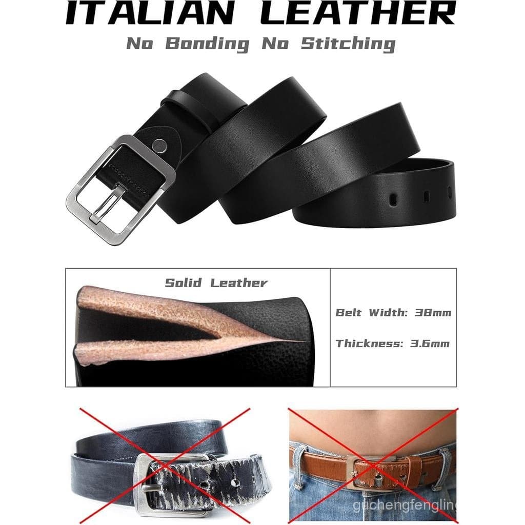 Cinto Masculino de Couro Integral Espesso, Cinto de Trabalho Masculino de Alta Resistência, Cinto Masculino com Fivela d