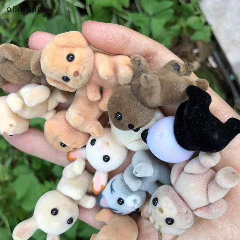 Figura de Animais da Família da Floresta OLL Coelho Urso Cão Panda Macaco Peludo Peludo Brinquedo Modelo para Crianças B