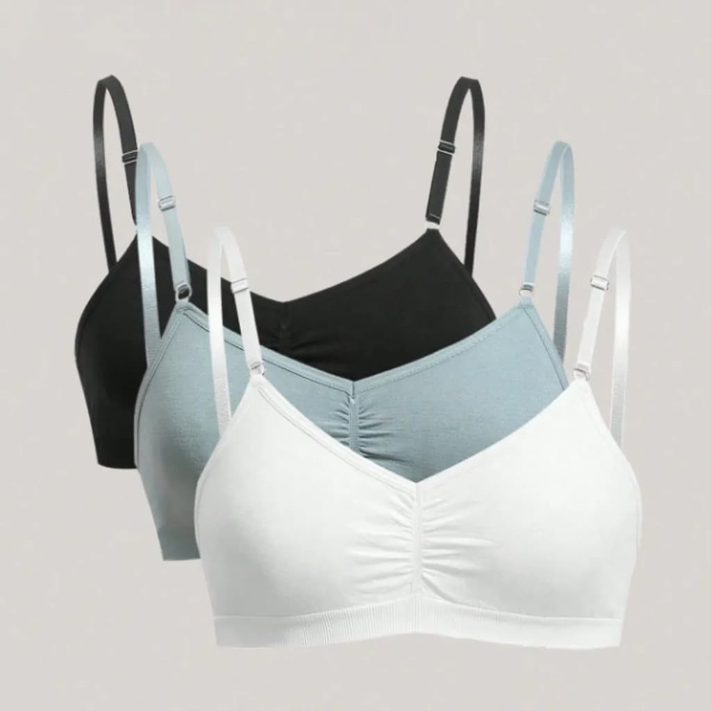 Kit 3 Sutiã Top Sensual Sem Costura Alça Ajustável Premium