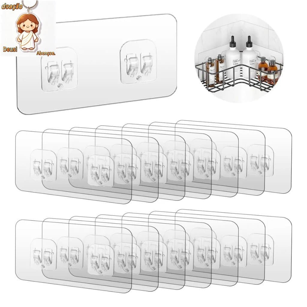 KIT Gancho Auto-Adesivo Para Preteleita de Encaixe Suportes de Metal